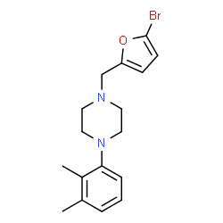 ChemSpider 2D Image | 1-[(5-Bromo-2-furyl)methyl]-4-(2,3-dimethylphenyl)piperazine | C17H21BrN2O