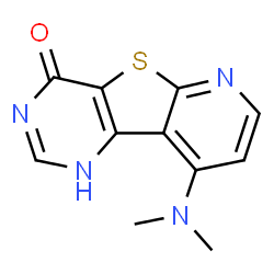 ChemSpider 2D Image | 9-(DIMETHYLAMINO)PYRIDO(3',2':4,5)THIENO(3,2-D)PYRIMIDIN-4(3H)-ONE | C11H10N4OS
