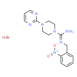 ChemSpider 2D Image | N'-(2-Nitrobenzyl)-4-(2-pyrimidinyl)-1-piperazinecarboximidamide hydrobromide (1:1) | C16H20BrN7O2