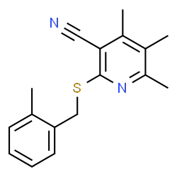 ChemSpider 2D Image | 4,5,6-Trimethyl-2-(2-methyl-benzylsulfanyl)-nicotinonitrile | C17H18N2S