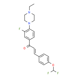 ChemSpider 2D Image | (2E)-3-[4-(Difluoromethoxy)phenyl]-1-[4-(4-ethyl-1-piperazinyl)-3-fluorophenyl]-2-propen-1-one | C22H23F3N2O2