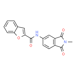 ChemSpider 2D Image | N-(2-Methyl-1,3-dioxo-2,3-dihydro-1H-isoindol-5-yl)-1-benzofuran-2-carboxamide | C18H12N2O4