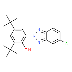 ChemSpider 2D Image | 2,4-Di-tert-butyl-6-(5-chlorobenzotriazol-2-yl) phenol | C20H24ClN3O