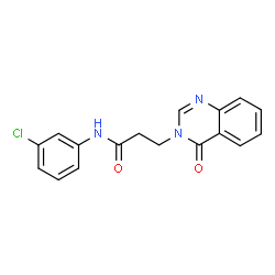ChemSpider 2D Image | N-(3-Chlorophenyl)-3-(4-oxo-3(4H)-quinazolinyl)propanamide | C17H14ClN3O2