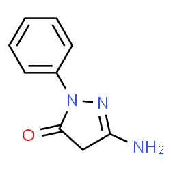ChemSpider 2D Image | 1-Phenyl-3-amino-2-pyrazolin-5-one | C9H9N3O