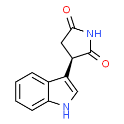 ChemSpider 2D Image | (3R)-3-(1H-Indol-3-yl)-2,5-pyrrolidinedione | C12H10N2O2