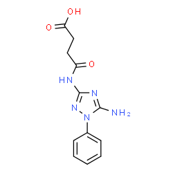 ChemSpider 2D Image | 4-[(5-Amino-1-phenyl-1H-1,2,4-triazol-3-yl)amino]-4-oxobutanoic acid | C12H13N5O3