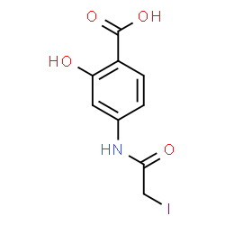 ChemSpider 2D Image | 2-Hydroxy-4-[(iodoacetyl)amino]benzoic acid | C9H8INO4