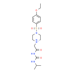 ChemSpider 2D Image | 4-[(4-Ethoxyphenyl)sulfonyl]-1-{2-[(isopropylcarbamoyl)amino]-2-oxoethyl}piperazin-1-ium | C18H29N4O5S