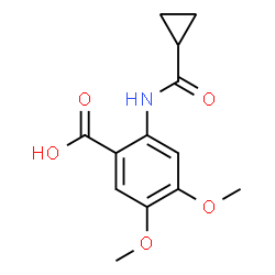 ChemSpider 2D Image | 2-[(Cyclopropylcarbonyl)amino]-4,5-dimethoxybenzoic acid | C13H15NO5