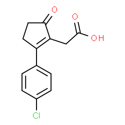 ChemSpider 2D Image | [2-(4-Chlorophenyl)-5-oxo-1-cyclopenten-1-yl]acetic acid | C13H11ClO3