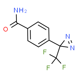 ChemSpider 2D Image | 4-(3-(Trifluoromethyl)-3H-diazirin-3-yl)benzamide | C9H6F3N3O