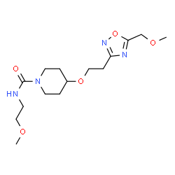 ChemSpider 2D Image | N-(2-Methoxyethyl)-4-{2-[5-(methoxymethyl)-1,2,4-oxadiazol-3-yl]ethoxy}-1-piperidinecarboxamide | C15H26N4O5