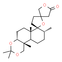 ChemSpider 2D Image | (4a''R,5'R,6a''S,8''R,10b''R)-3'',3'',6a'',8'',10b''-Pentamethyldodecahydrodispiro[furan-3,2'-furan-5',7''-naphtho[2,1-d][1,3]dioxin]-5(4H)-one | C23H36O5