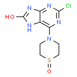 ChemSpider 2D Image | 2-Chloro-6-(1-oxido-4-thiomorpholinyl)-7H-purin-8-ol | C9H10ClN5O2S
