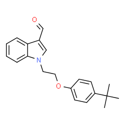 ChemSpider 2D Image | 1-[2-[4-(1,1-Dimethylethyl)phenoxy]ethyl]-1H-indole-3-carboxaldehyde | C21H23NO2