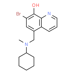 ChemSpider 2D Image | 7-Bromo-5-{[cyclohexyl(methyl)amino]methyl}-8-quinolinol | C17H21BrN2O