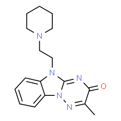 ChemSpider 2D Image | 2-methyl-5-(2-piperidin-1-ylethyl)[1,2,4]triazino[2,3-a]benzimidazol-3(5H)-one | C17H21N5O