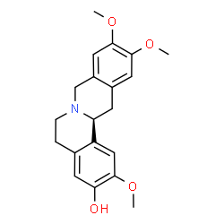 ChemSpider 2D Image | (13aS)-2,10,11-Trimethoxy-5,8,13,13a-tetrahydro-6H-isoquinolino[3,2-a]isoquinolin-3-ol | C20H23NO4