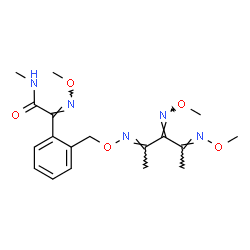 ChemSpider 2D Image | (2Z)-2-(Methoxyimino)-2-{2-[(3E,5E,6E)-5-(methoxyimino)-4,6-dimethyl-2,8-dioxa-3,7-diazanona-3,6-dien-1-yl]phenyl}-N-methylacetamide | C18H25N5O5