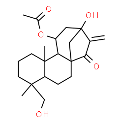 ChemSpider 2D Image | 13,18-Dihydroxy-15-oxokaur-16-en-11-yl acetate | C22H32O5