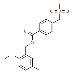 ChemSpider 2D Image | 2-Methoxy-5-methylbenzyl 4-[(methylsulfonyl)methyl]benzoate | C18H20O5S