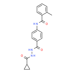 ChemSpider 2D Image | N-[4-(N'-cyclopropanecarbonylhydrazinecarbonyl)phenyl]-2-methylbenzamide | C19H19N3O3