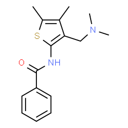 ChemSpider 2D Image | N-{3-[(Dimethylamino)methyl]-4,5-dimethyl-2-thienyl}benzamide | C16H20N2OS