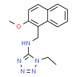 ChemSpider 2D Image | 1-Ethyl-N-[(2-methoxy-1-naphthyl)methyl]-1H-tetrazol-5-amine | C15H17N5O