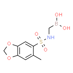 ChemSpider 2D Image | ({[(6-Methyl-1,3-benzodioxol-5-yl)sulfonyl]amino}methyl)boronic acid | C9H12BNO6S