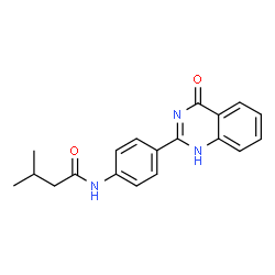 ChemSpider 2D Image | 3-Methyl-N-[4-(4-oxo-1,4-dihydro-2-quinazolinyl)phenyl]butanamide | C19H19N3O2