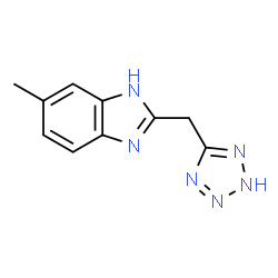 ChemSpider 2D Image | 6-Methyl-2-(2H-tetrazol-5-ylmethyl)-1H-benzimidazole | C10H10N6