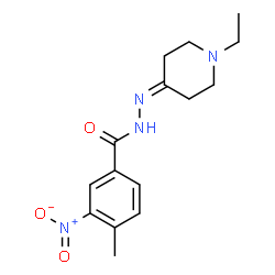 ChemSpider 2D Image | N'-(1-Ethyl-4-piperidinylidene)-4-methyl-3-nitrobenzohydrazide | C15H20N4O3