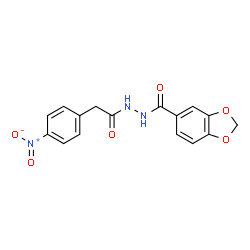 ChemSpider 2D Image | N'-[(4-Nitrophenyl)acetyl]-1,3-benzodioxole-5-carbohydrazide | C16H13N3O6