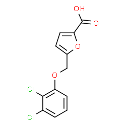ChemSpider 2D Image | 5-[(2,3-Dichlorophenoxy)methyl]-2-furoic acid | C12H8Cl2O4