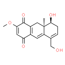 ChemSpider 2D Image | (5S,10aR)-5-Hydroxy-8-(hydroxymethyl)-3-methoxy-10a-methyl-5,6,10,10a-tetrahydro-1,4-anthracenedione | C17H18O5