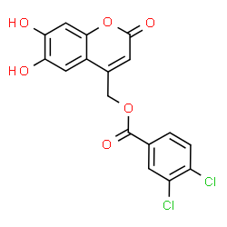 ChemSpider 2D Image | (6,7-Dihydroxy-2-oxo-2H-chromen-4-yl)methyl 3,4-dichlorobenzoate | C17H10Cl2O6