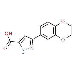 ChemSpider 2D Image | 3-(2,3-Dihydro-1,4-benzodioxin-6-yl)-1H-pyrazole-5-carboxylic acid | C12H10N2O4