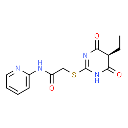 ChemSpider 2D Image | acetamide, 2-[(5-ethyl-1,4,5,6-tetrahydro-4,6-dioxo-2-pyrimidinyl)thio]-N-2-pyridinyl- | C13H14N4O3S