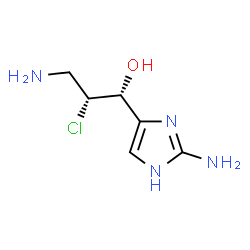 ChemSpider 2D Image | (1R,2R)-3-Amino-1-(2-amino-1H-imidazol-4-yl)-2-chloro-1-propanol | C6H11ClN4O