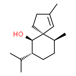 ChemSpider 2D Image | (5R,6R,7R,10S)-7-Isopropyl-2,10-dimethylspiro[4.5]dec-1-en-6-ol | C15H26O