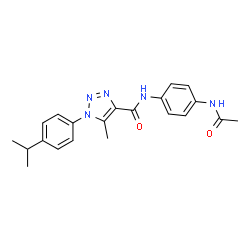 ChemSpider 2D Image | N-(4-Acetamidophenyl)-1-(4-isopropylphenyl)-5-methyl-1H-1,2,3-triazole-4-carboxamide | C21H23N5O2
