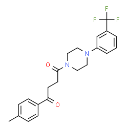 ChemSpider 2D Image | 1-(4-Methylphenyl)-4-{4-[3-(trifluoromethyl)phenyl]-1-piperazinyl}-1,4-butanedione | C22H23F3N2O2