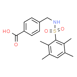 ChemSpider 2D Image | 4-({[(2,3,5,6-Tetramethylphenyl)sulfonyl]amino}methyl)benzoic acid | C18H21NO4S