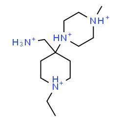 ChemSpider 2D Image | 1-[4-(Ammoniomethyl)-1-ethyl-4-piperidiniumyl]-4-methylpiperazinediium | C13H32N4