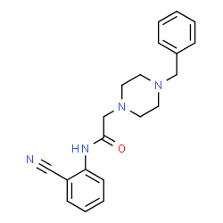 ChemSpider 2D Image | 2-(4-Benzyl-1-piperazinyl)-N-(2-cyanophenyl)acetamide | C20H22N4O