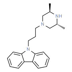 ChemSpider 2D Image | 9-{3-[(3R,5R)-3,5-Dimethyl-1-piperazinyl]propyl}-9H-carbazole | C21H27N3