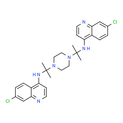 ChemSpider 2D Image | N,N'-(1,4-Piperazinediyldi-2,2-propanediyl)bis(7-chloro-4-quinolinamine) | C28H32Cl2N6