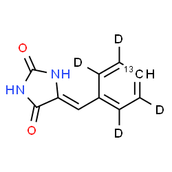 ChemSpider 2D Image | (5Z)-5-[(4-~13~C,2,3,5,6-~2~H_4_)Phenylmethylene]-2,4-imidazolidinedione | C913CH4D4N2O2