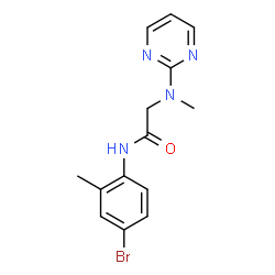 ChemSpider 2D Image | N-(4-Bromo-2-methylphenyl)-N~2~-methyl-N~2~-2-pyrimidinylglycinamide | C14H15BrN4O